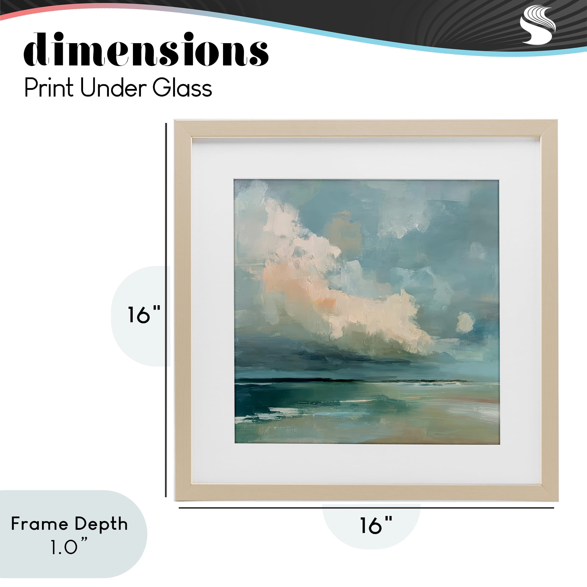 Stupell Industries Stormy Beach with Overhead Clouds Birch Framed Print Under Glass, design by Kim Curinga