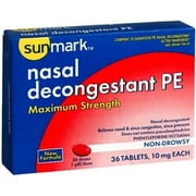 Sunmark Nasal Decongestant PE Maximum Strength Tablets, 10 mg, 36 Count