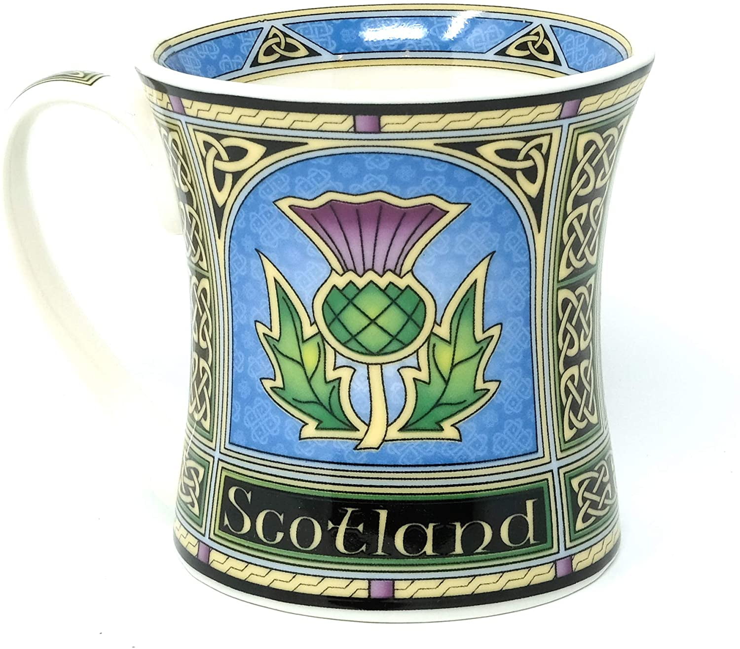 Scotland Mug with Blue Thistle New Bone China Scottish Porcelain