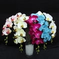 thumbnail image 3 of Farfi Artificial Butterfly Orchid Flower Bouquet Phalaenopsis Wedding Home Rome Decor (Green), 3 of 13