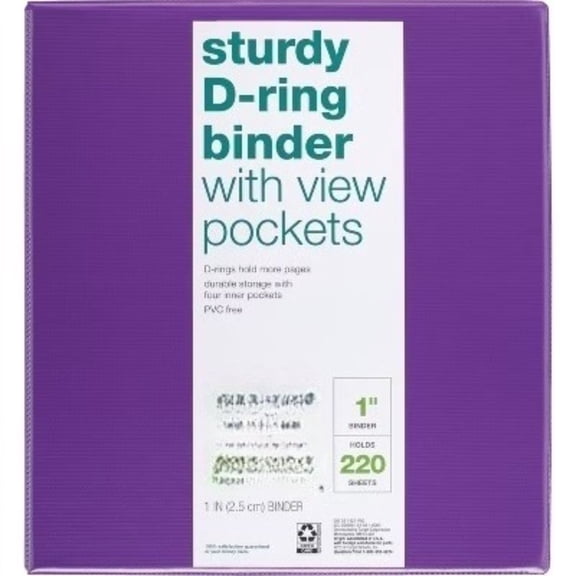 1 Inch 3-Ring Clear View Binder, Clear View Cover Office & School Document Organizer