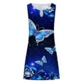 thumbnail image 5 of Wycnly Formal Dresses for Women Beach Sexy Hollow out Swing Tunic Tank Short Dresses Sleeveless Crewneck Butterfly Print 2024 Summer Mini Dress Blue XL, 5 of 5