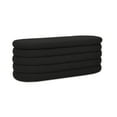 thumbnail image 2 of Fuji 49" Upholstered Oval Storage Bench Ebony Black Boucle, 2 of 8