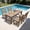 Brown, variant on SERWALL 5-Piece HDPE Outdoor Dining Table Set, All-Weather 67-Inch Patio Table and 4 Armless Chairs for Deck, Lawn or Garden, Black
