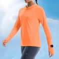 thumbnail image 4 of Nfurl Womens Long Sleeve Sun Shirts with Thumb Hole UPF 50+ Rash Guard with Hood Workout Biking Hiking Athletic Spf Shirts with Pockets Orange,L, 4 of 9