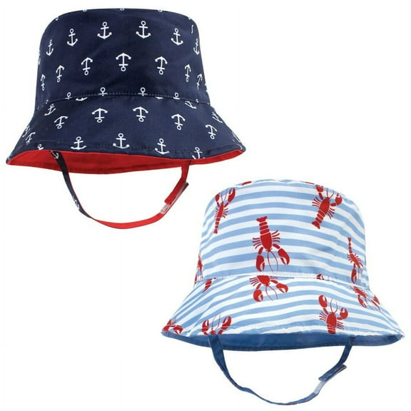 Hudson Baby Infant Boy Sun Protection Hat, Anchor Lobster, 0-12 Months