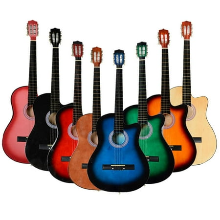 Red Classic Guitar - Ktaxon 38 Inch Cutaway Acoustic Guitar Set for Beginner Multi-colors