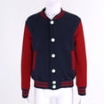 thumbnail image 3 of DPOIS Kids Boys Long Sleeve Stand Collar Button Closure School Uniform Outerwear Jacket Navy Blue 9-10, 3 of 7