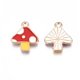 thumbnail image 2 of 10 piezas de dijes de aleación esmaltados con forma de hongo, con temática otoñal, para colgantes, adornos de joyería carmesí, para collares, pulseras, bisutería, 15 x 13 x 1,5 mm, agujero: 1,5 mm., 2 of 2