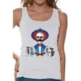 thumbnail image 1 of Awkward Styles Mustache Skull Tank Top for Women Mexican Skull Tank Dia de los Muertos Gifts for Her Day of the Dead Tank Top Women's Dancing Skeletons Tank Sugar Skull Tank Top Mexican Holiday Gifts, 1 of 4