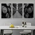 thumbnail image 3 of wall26 Framed Canvas Print Wall Art Set Retro Vintage Black &amp; White Wine Barrels Drinks &amp; Cocktails Food Photography Realism Decorative Rustic for Living Room, Bedroom, Office - 24"x36&q, 3 of 5