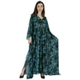 thumbnail image 5 of Moomaya Long Beach Sheer Kaftan Dress For Women Printed Beachwear V-Neck Swimsuit Resort wear Kimono Cover Up, 5 of 7