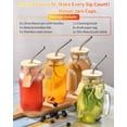 thumbnail image 2 of 24 oz Mason Jar with Bamboo Lids 8-Piece Drinking Set with Handles and Straws, 2 of 7