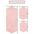thumbnail image 3 of Home Weavers Waterford Collection 100% Cotton Non-Slip Bathroom Rug Set Machine Washable Bathroom Rug-17"x24", Bath Rug- 21"x34", Runner- 22"x60", Pink Color 3 Piece Bath Rug set, 3 of 8