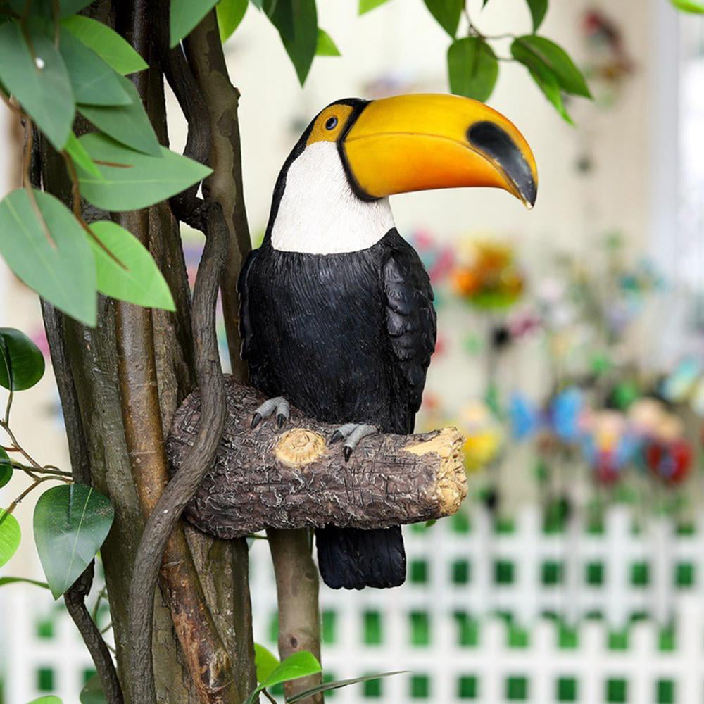 Vivid Toucan Figurine Statue Home Garden Sculpture Tropical Art Craft Decor 