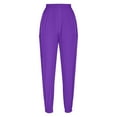 thumbnail image 3 of QATAINLAV Mother's Day Gifts! Two Piece Sets for Women Short Sleeve V Neck Summer Tops and Elastic Waist Joggers Pants Solid Color Scrubs Sets wirh Pockets Purple L, 3 of 8