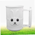 thumbnail image 3 of HUGFEGWE White Plastic Toothbrush Cup Toothpaste Holder Rabbit White U2537-9098, 3 of 9