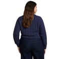 thumbnail image 2 of ELOQUII Women's Plus Size Cableknit Sweater With Wide Collar, 2 of 3