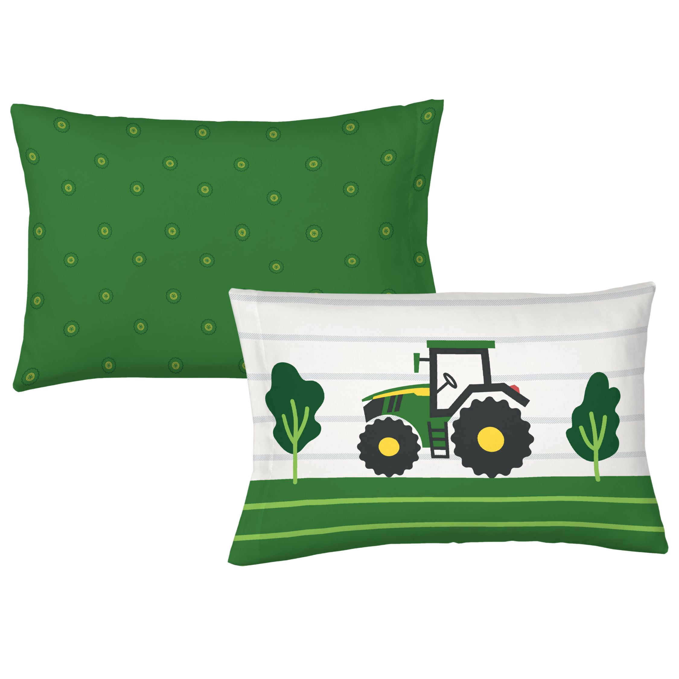 John Deere Kids 4 Piece Green White Reversible Comforter, Bed in a Bag, Twin