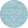thumbnail image 2 of Addison Rugs Dream Shag Premium Machine Washable Transitional Shells Aqua Round Rug, 8' x 8', 2 of 8