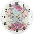 thumbnail image 5 of Dreamtimes Elephant Wall Clock, 10 Inch Silent Non Ticking Round Clock Oil Painting Clock Easy to Read Clock for Living Room Bedroom Bathroom Home Decor, 5 of 7