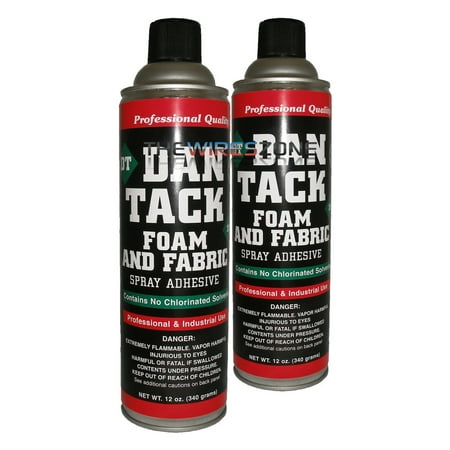 2 x Dan Tack 2012 Foam & Fabric Spray Adhesive or Glue Can 12 oz (Best Glue Foam To Foam)