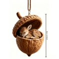 thumbnail image 2 of Christmas Acorn Shaped Animal Ornament 2D Hanging Pendant Woodland Tree Decor Random Cord Design A, 2 of 5
