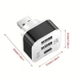 thumbnail image 3 of Car USB Charging Extender 3 Port Extended USB Splitter Extender Accessories For Smartphone Tablets Laptops Travel, 3 of 9
