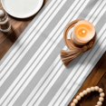 thumbnail image 3 of Striped Grey Table Runner 72 Inches, Farmhouse Line Stripes Classic Bed Runner Dresser Scarves Tabletop for Indoor Outdoor Parties/Ceremony/Banquet, 16" x 72", 3 of 9