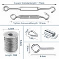 thumbnail image 3 of FrostHike 19Pcs/set 15M 2mm Convenient Stainless Steel Wire Rope Cable Hooks Hanging Kit, 3 of 5