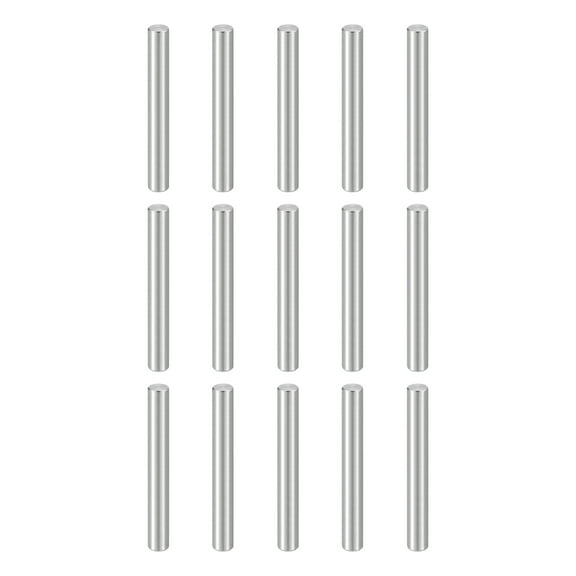 Uxcell 15pcs Dowel Pins M4(4mm) x 32mm 304 Stainless Steel Cylindrical Shelf Support Peg Pin Rod Fasten Elements for Metal Devices Wood Furniture DIY Installation, Silver