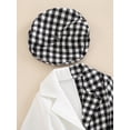thumbnail image 5 of Franhais Kid Girl Long Pants Outfits, Plaid Pattern Coat with Belt + Elastic Waist Pants + Cute Hat, 5 of 9
