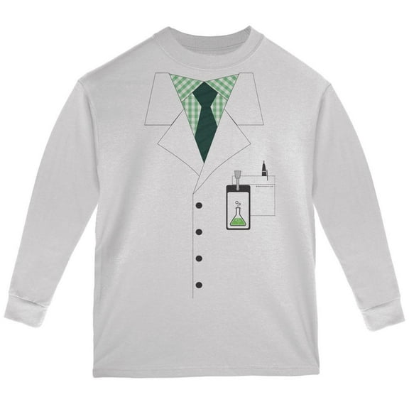 Halloween Scientist Costume White Youth Long Sleeve T-Shirt - Youth Medium