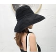 thumbnail image 3 of Women Wide Brim Sun Hats Metal Wired Edge Summer UV Protection Beach Fishing Hat for Hiking Garden Travel Chin Strap, 3 of 5