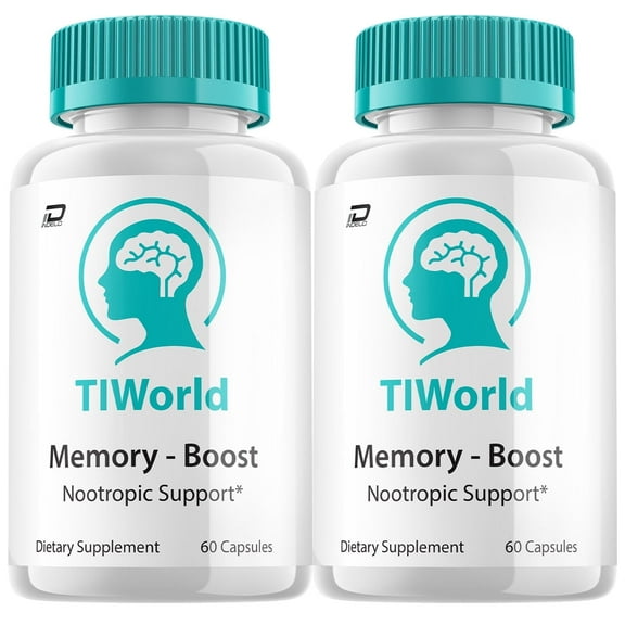 Tiworld Brain Supplement Capsules – Tiworld All Natural Memory Focus Pills, 2 Pack, 120 Capsules