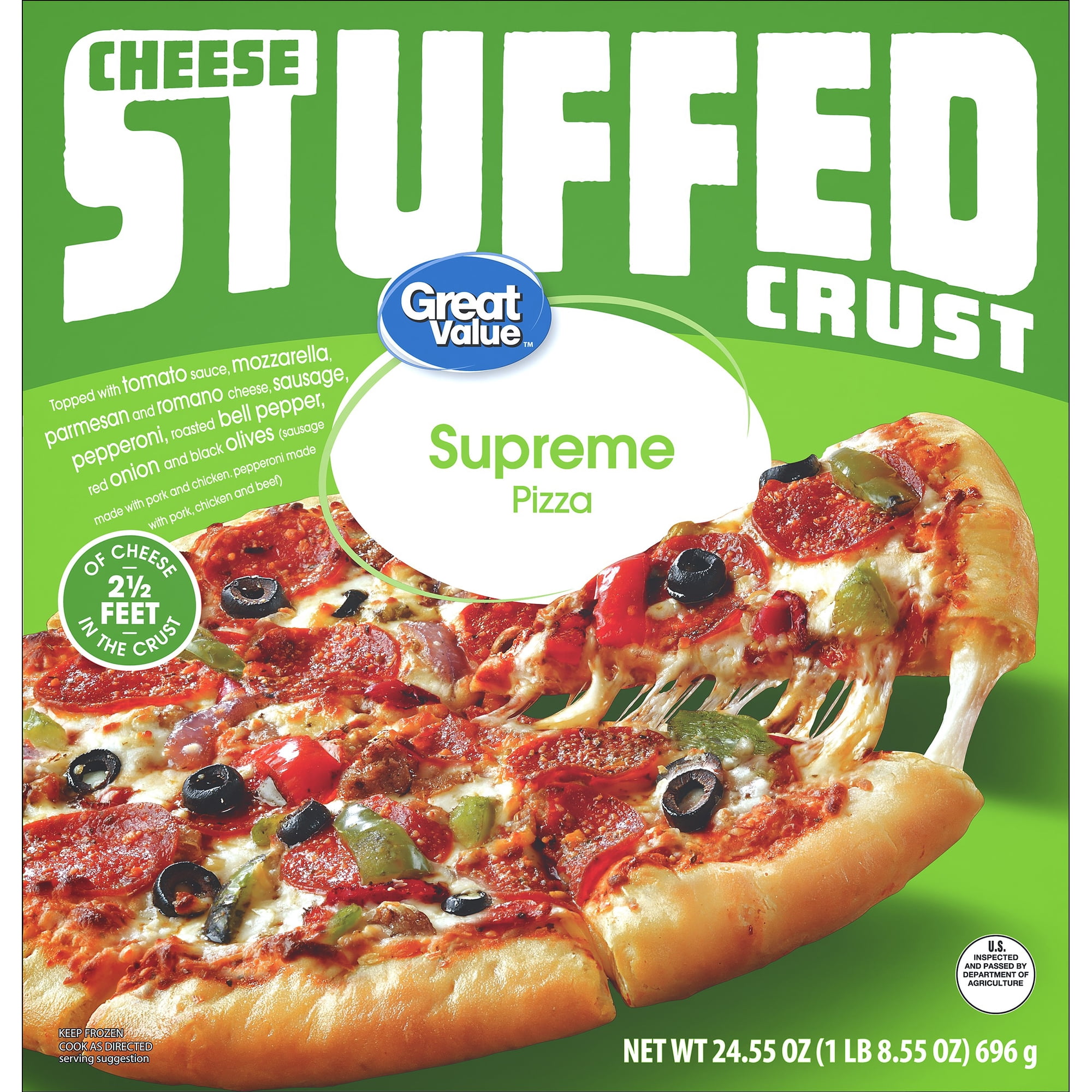 Great Value Stuffed Crust Supreme Pizza, 24.55 oz (Frozen)