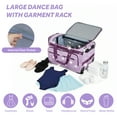 thumbnail image 4 of Fegat Dance Bag with Garment Rack,23"Glitter Bright Rolling Dance Duffel Bag Lightweight Competition Bag Costume Suitcase for Dancers Performer Artist, Shine Glitter Purple, 4 of 12