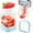 Blue, variant on Cup Slicers for Fruits and Vegetables, Stainless Steel Multi-Blade Fruit Cutter, Easy-Clean Compact Slicing Tool for Home Kitchen & Fruit Prep (Blue)