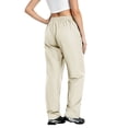 thumbnail image 5 of APEXFWDT Women's Packable Rain Pants Lightweight Nylon Waterproof Hiking Fishing Pants Elastic Waist Casual Pant for Outdoor,L,Beige, 5 of 7