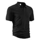 thumbnail image 3 of Blusa y camisa de manga corta con cuello vuelto para hombre, moda de color liso, botones, blusa de manga corta con cuello vuelto, abrigo de poliéster para hombre, 3 of 6