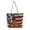 USA Flag Dog, variant on Dog Print Cotton Canvas Tote Bags Reusable Beach Shopping,Female