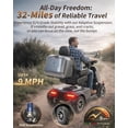 thumbnail image 4 of Heavy Duty Mobility Scooter for Seniors & Adults, 500 lb Capacity, 1000W Electric Power, 32 Mile Range, 4 Wheel All-Terrain Design, Off-Road Suspension, Dual Baskets, LED Lights,Gray, 4 of 9