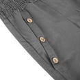 thumbnail image 6 of FAVIPT High Rise Linen Pants for Women Cotton Linen Pants for Women Summer Wide Leg Casual Loose Drawstring High Waist Palazzo Pants Trousers with Pockets Dark Gray,XXL, 6 of 8