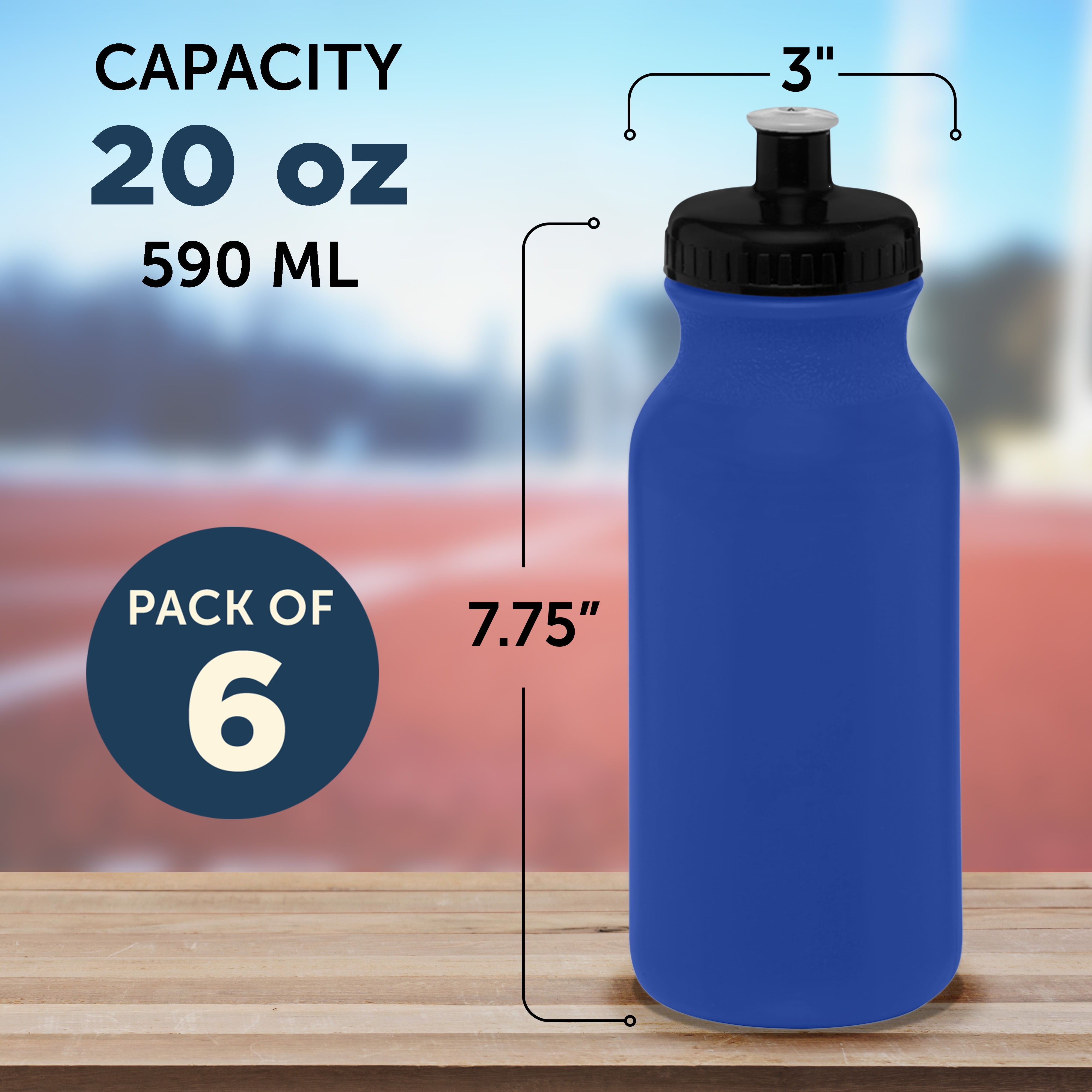 20oz Water Bottles with Water Jug Lid Handle Reusable Fitness Sports Bottle  Odor Proof and Stain Resistant, Protective Sleeved Glass Bottle, Blue