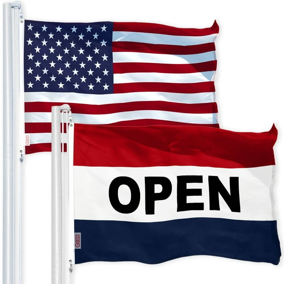 G128 - Wholesale LOT 3'x5' USA America Flag 150D Polyester & 3'x5' Open Flag 150D Polyester