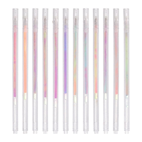 Uxcell 1 mm Glitter Gel Pens, 12 Pcs Fine Point Large Capacity Colored Gel Pens Smooth Writing Glitter Markers for Adults Coloring Books Artists Drawing Writing, Rainbow Colors