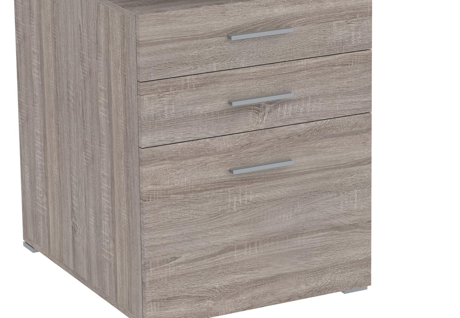 Safdie & Co. Computer Desk 47.25L Dark Taupe 3 Drawers Silver Metal