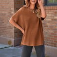 thumbnail image 4 of Xuyuer Ladies' Casual And Fashionable Solid Color 5-point Sleeve Round Neck Top, 4 of 7