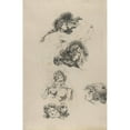 thumbnail image 3 of James Jefferys 13x18 Black Modern Framed Museum Art Print Titled - Studies of Lovers Embracing (1779), 3 of 5