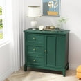 thumbnail image 7 of HLR Accent Cabinet with 3 Drawers and Door, Wooden Storage Cabinet with Shelves, Sideboard for Living Room, Entryway, Green, 7 of 7